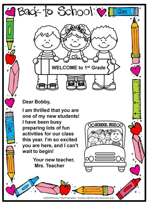 school  letter  postcard editable preschool