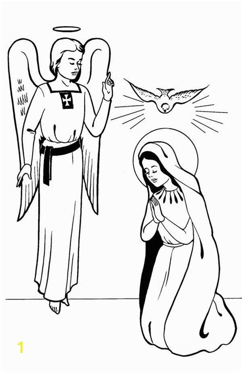 coloring pages  mary   angel gabriel divyajanan