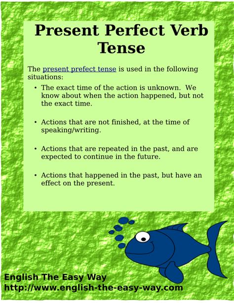 english the easy way don t fear the present perfect tense