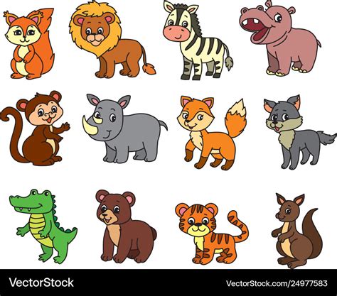 wild animals cartoon royalty  vector image