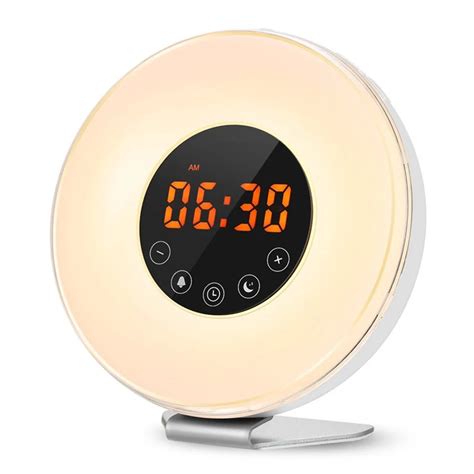 buy smart alarm clock radio  color change sunrise wake  light digital led