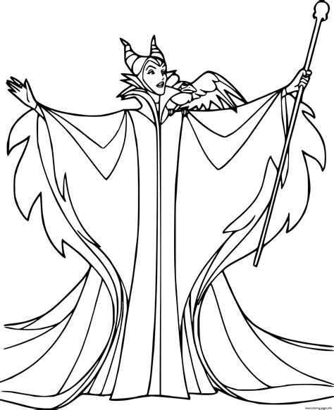 animated film maleficent coloring page printable