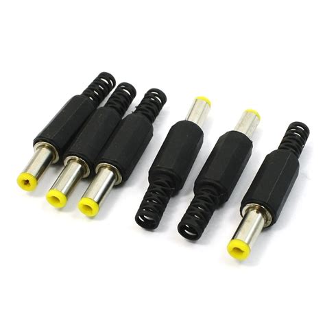 mm  mm dc power plugs male barrel connectors black pcs ps