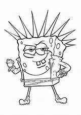 Punk Coloring Spongebob Outfit Getdrawings sketch template