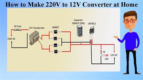 converter  home diy circuit  convert ac  dc power supply youtube