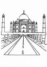 Coloring Pages Marble Mahal Taj India Getdrawings sketch template