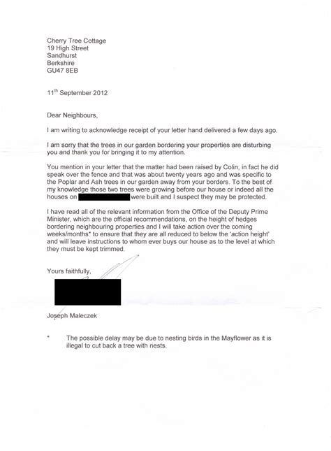 sample complaint letter  landlord  neighbor