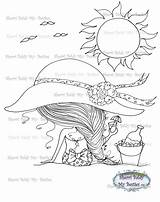 Bestie Baldy Sherri Img143 Digi Stamp Instant Coloring Summer Fun sketch template