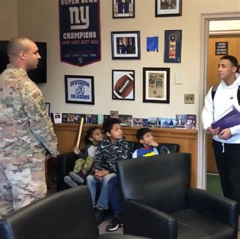 Teenager Thinks He S In Trouble Until He Sees Deployed Dad In Principal