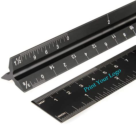 metal   aluminum triangular architect scale ruler  laser