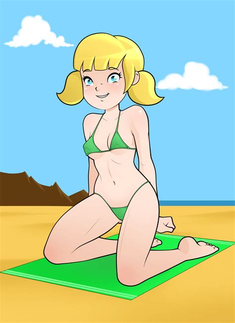 Rule 34 Beach Bikini Blonde Hair Female Female Only Inspector Gadget