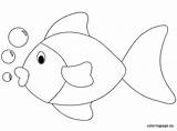 Fish Coloring Template Pages Sheet Rainbow Sheets Outline Patterns Printable Colouring Color Trout Fishing Hook Templates Slippery Summer Cut Board sketch template