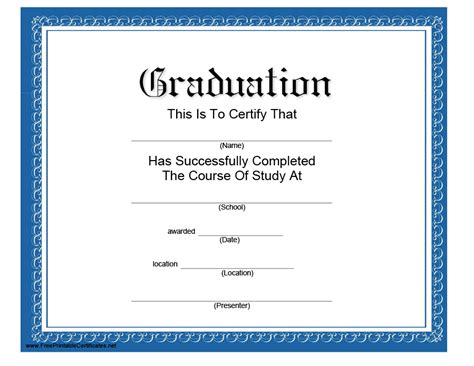 printable graduation certificates templates  printable templates