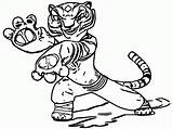 Coloring Panda Kung Fu Pages Tigress Popular Library Clipart sketch template
