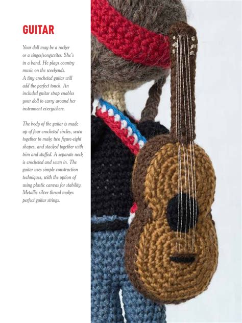 guitar amigurume crochet embroidery