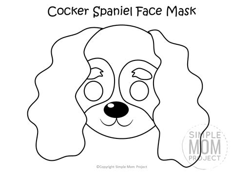 printable dog face mask templates   puppy coloring pages