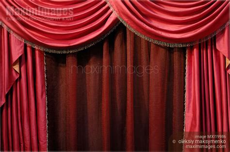 photo  red curtain stock image mxi
