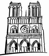 Notre Dame Cathedral Coloring Drawing Clipartmag Pages sketch template
