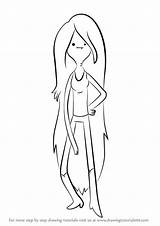 Marceline Adventure Time Draw Vampire Queen Drawing Step Coloring Pages Drawingtutorials101 Drawings Easy Characters Female Tutorials Cartoon Style Girls Cartoons sketch template