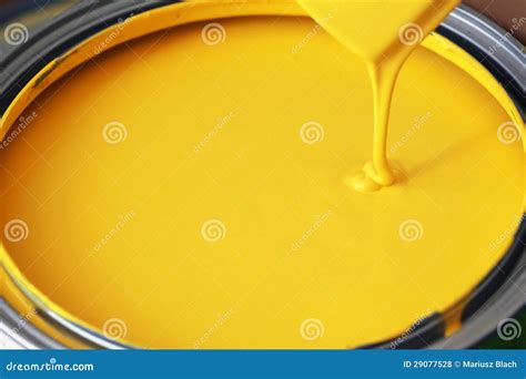 yellow paint stock photo image  closeup yellow liquid