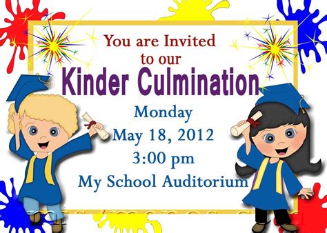 printable graduation invitations  kindergarten graduation