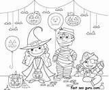 Halloween Hallowen Partito Partij Kidspressmagazine Coloritura Cappello Zucca Bezem Heks Hoed Kleurend Boek sketch template