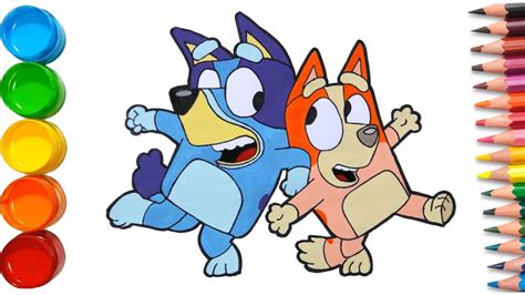 Bluey And Chilli Heeler Drawing How To Draw Bluey Characters Draw