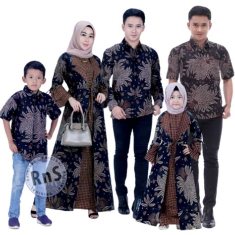 Jual Coupel Gamis Famili Batik Keluarga Sarimbit Ibu Ayah Dan Anak