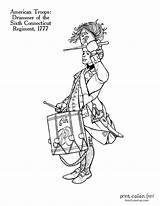 Regiment Revolutionary Troops Solder Drummer Connecticut 1777 sketch template