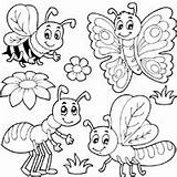 Coloring Bugs Insects Bug Pages Insect Kids Animals Spring Surfnetkids Butterfly Ant Print Animal Color Cute Cartoon Butterflies Clipart Royalty sketch template