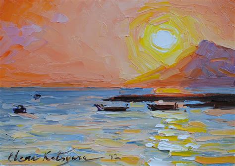 Paintings By Elena Katsyura Sunset Beach