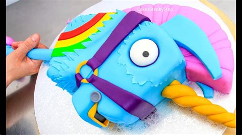 fortnite cake rainbow llama unicorn battle royale cake youtube