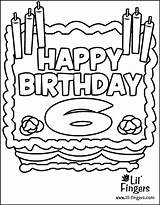 Birthday 6th Pages Happy Colouring Coloring Lil Fingers Larger Printablecolouringpages Credit sketch template