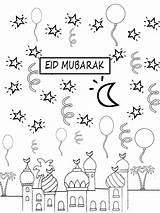 Eid Coloring Mubarak Pages Ramadan Kids Happy Crafts Drawing Activities Colouring Adha Coloriage Hajj Card Printable Lantern Al Cards Muslim sketch template