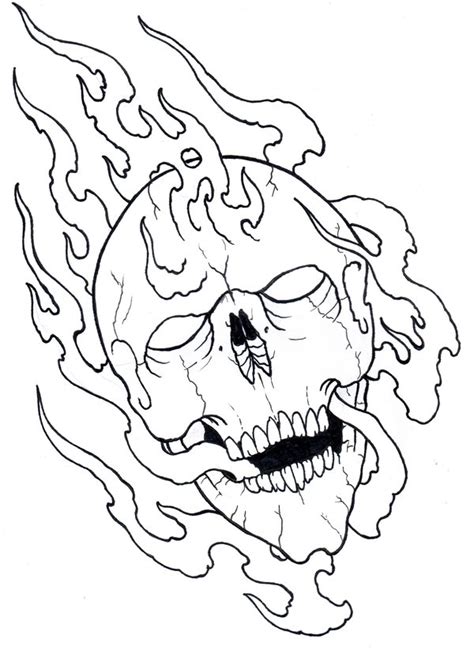 fire skull drawing  getdrawings