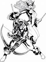Hawkeye Mockingbird Avengers sketch template