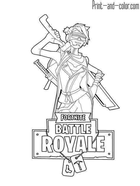 fortnite battle royale coloring page ninja female skin outfit