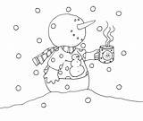 Digi Snowman sketch template
