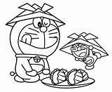 Doraemon Mewarnai Sketsa Mewarna Coloringonly Hitam Pensil Contoh Dorami Pekeliling sketch template
