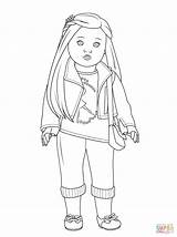Coloring American Girl Doll Pages Isabelle Dolls Printable sketch template