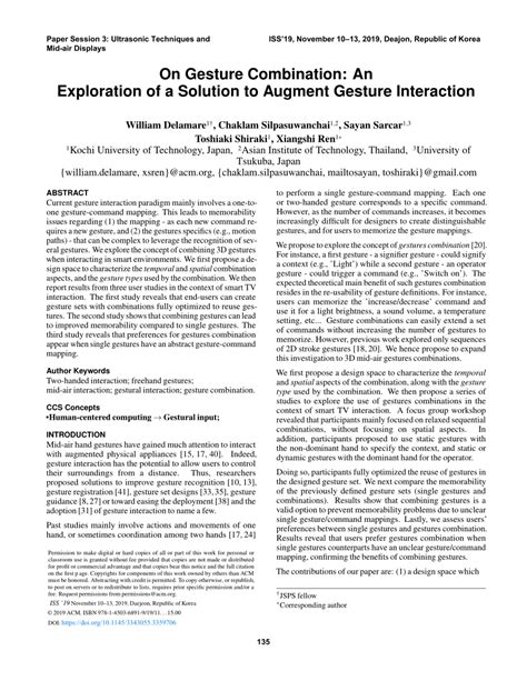 gesture combination  exploration   solution  augment gesture interaction