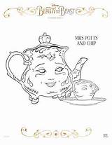 Coloring Beauty Beast Pages Potts Mrs Sheets Getcolorings Printable Color sketch template