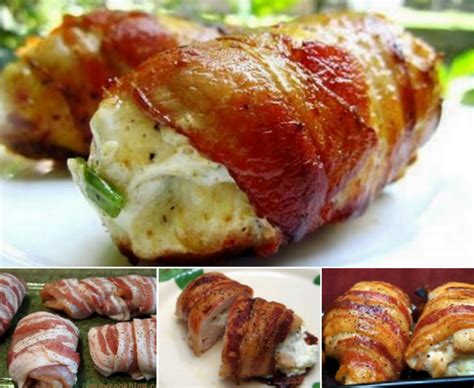 wonderful diy bacon wrapped chicken breasts stuffed  pesto  cheese