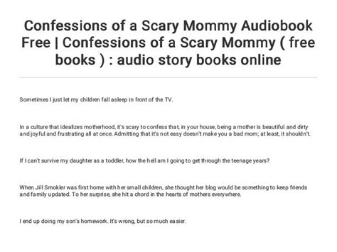 Confessions Of A Scary Mommy Audiobook Free Confessions Of A Scary