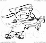 Boy Slingshot Cartoon Clip Outline Illustration Royalty Toonaday Rf Leishman Ron Regarding Notes sketch template