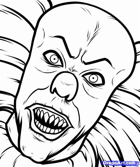 scary clown printable coloring pages coloring home