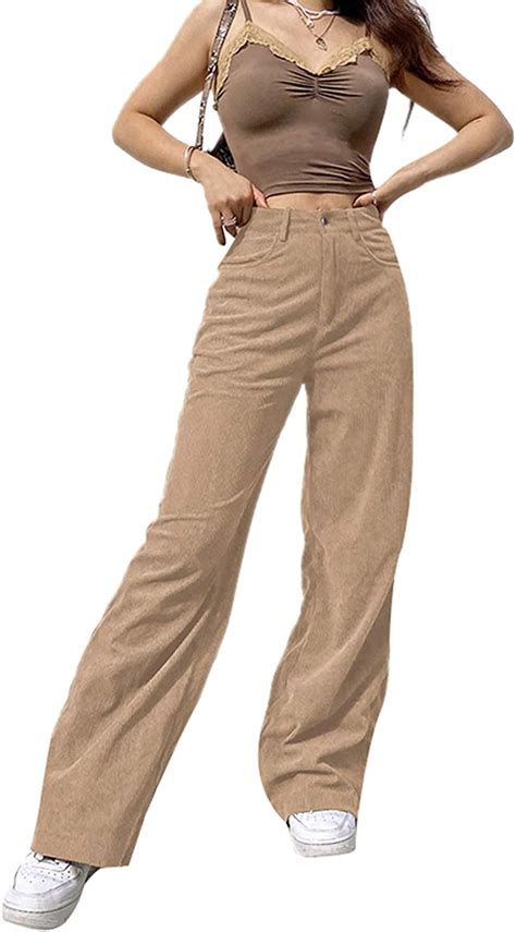 women s y2k corduroy baggy pants high waist wide leg pant vintage flare