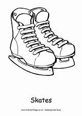 Coloring Skates Winter Colouring Pages Printable Ice Kids Skating Children Print Activityvillage Color sketch template