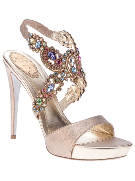 rene caovilla gem embellished sandal embellished sandals