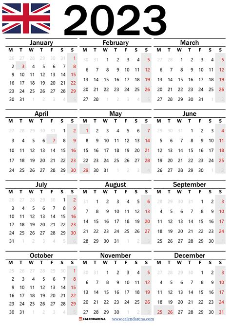 calendar  holidays printable uk